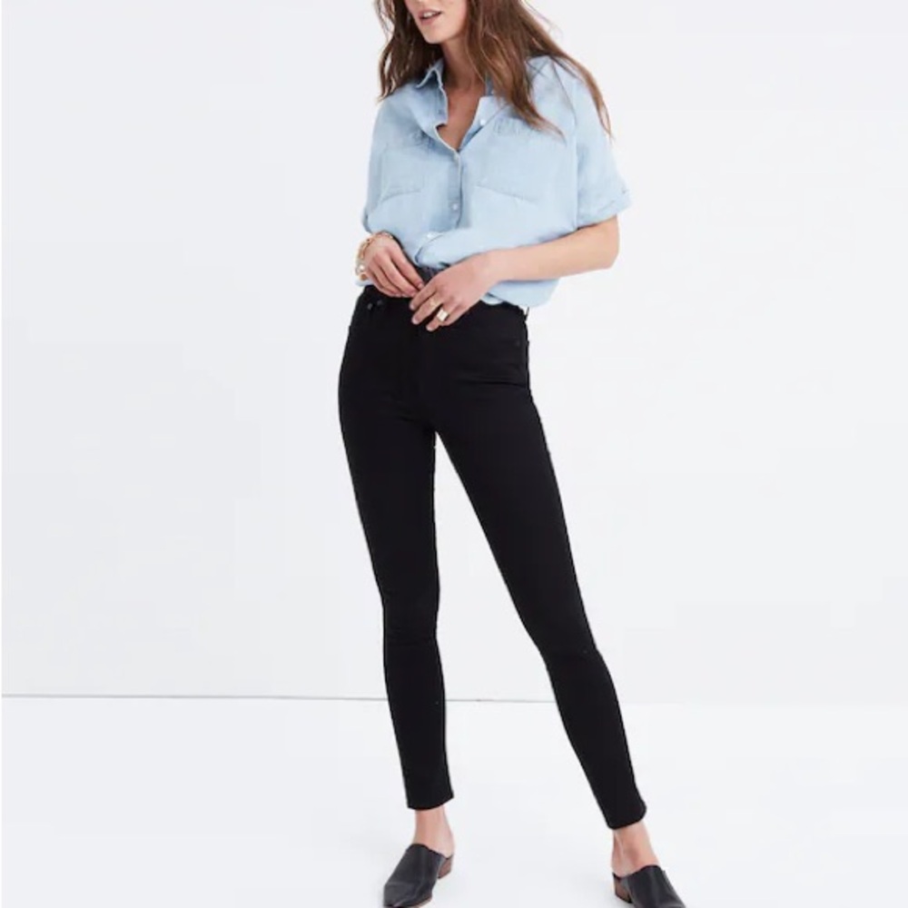 Madewell 10” High-Rise Skinny in Carbondale Wash - Black Denim Jeans